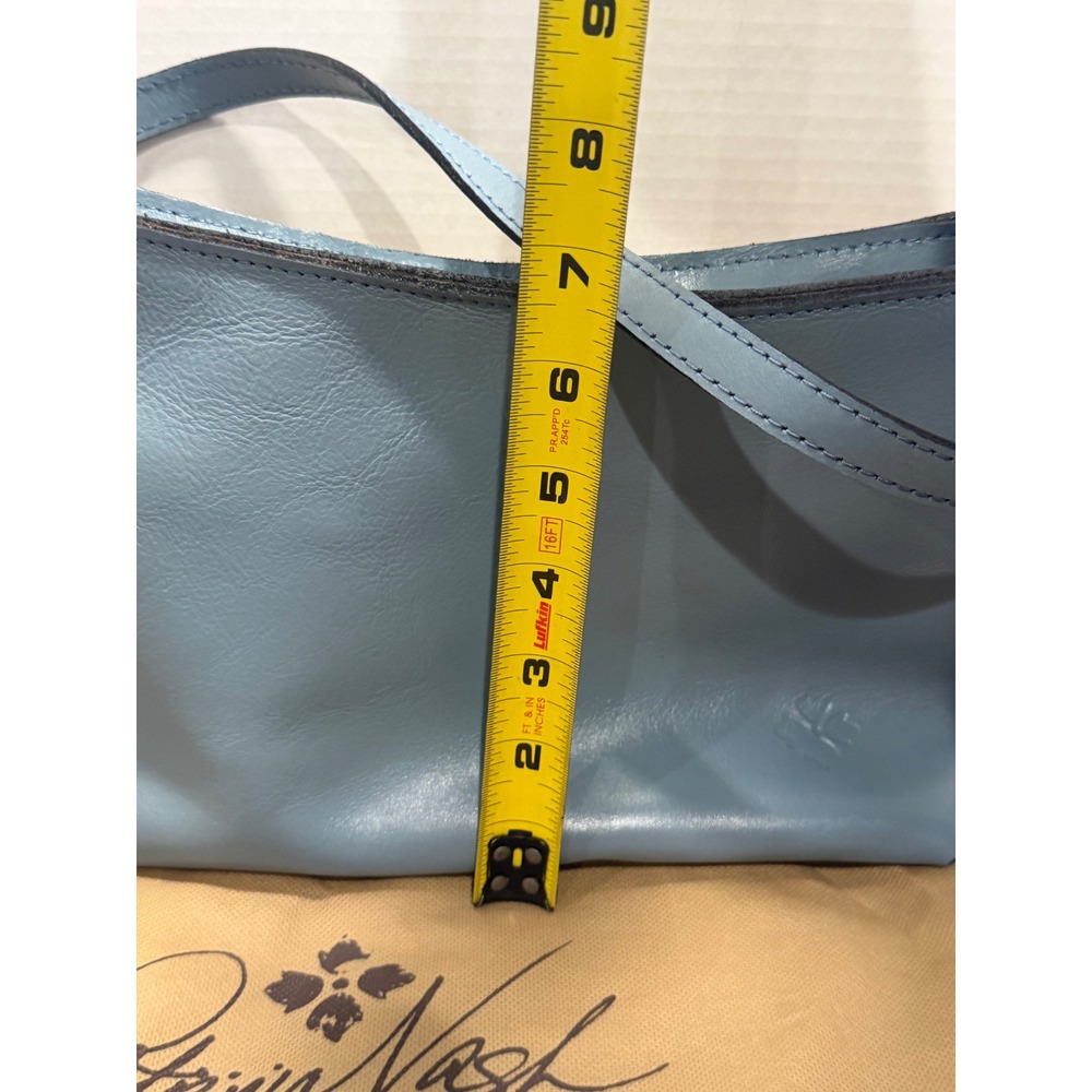 Patricia Nash Light Blue Leather Crossbody Bag Zip Top Shoulder Bag - Picture 15 of 16